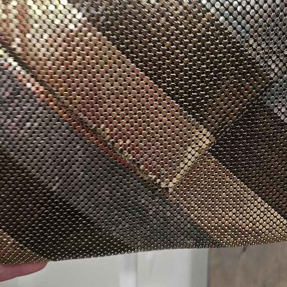 Vintage DELILL Chain Mesh Metal Bag Clutch/Shoulder.Art Deco.Bronze/gold/silver - Picture 2 of 15